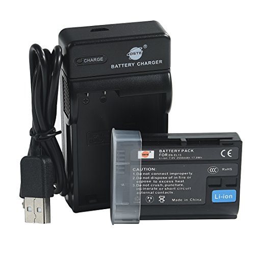 DSTE EN-EL15 Li-Ionen Batterie und Micro USB Ladegerät Kompatibel für Nikon D500 D600 D610 D750 D800 D800E D810A D850 D7000 D7100 D7200 von DSTE