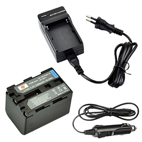 DSTE Ersatz Batterie NP-QM71D NP-QM71 NP-FM70 + Reise Ladegerät Kit für Sony CCD-TRV107,CCD-TRV108,CCD-TRV118,CCD-TRV128,CCD-TRV138,CCD-TRV150,CCD-TRV228,CCD-TRV250,CCD-TRV270,CCD-TRV285 Kamera von DSTE