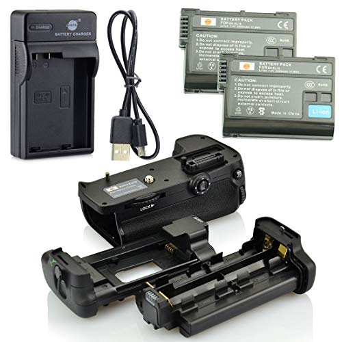 DSTE MB-D11 Batteriegriff + 2X EN-EL15 Batterie + USB Ladegerät Kompatibel für Nikon D7000 von DSTE