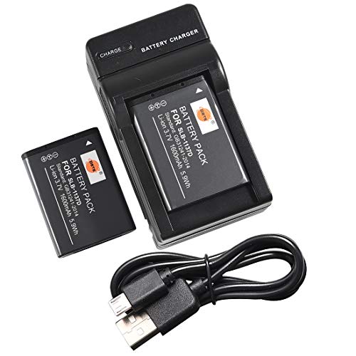 DSTE SLB-1137D Li-Ionen Batterie (2-Pack) und Micro USB Ladegerät Anzug Kompatibel für Samsung NV11 NV24HD NV30 NV40 NV100HD NV103 NV106HD TL34HD von DSTE