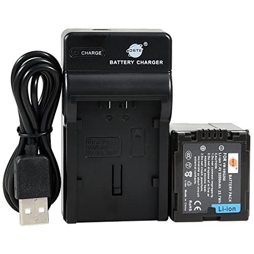 DSTE VW-VBG260 Li-Ionen Batterie und Micro USB Ladegerät Anzug Kompatibel für Panasonic VBG070 AG-AC7 AG-AF100 AG-HMC40 AG-HMC80 AG-HMC150 HDC-HS250 von DSTE