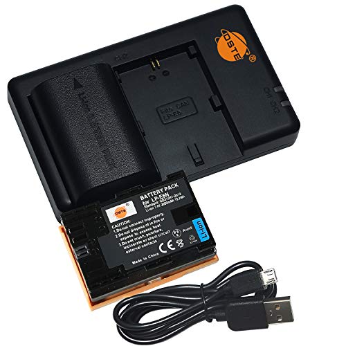 LP-E6N LP-E6NH LP E6N Batterie DSTE(2-Pack) 2600mAh Kameraakkus und Dual Slots USB Ladegerät Kompatibel für Canon EOS R,EOS R5,EOS R6,XC10,XC15 Kameras usw von DSTE