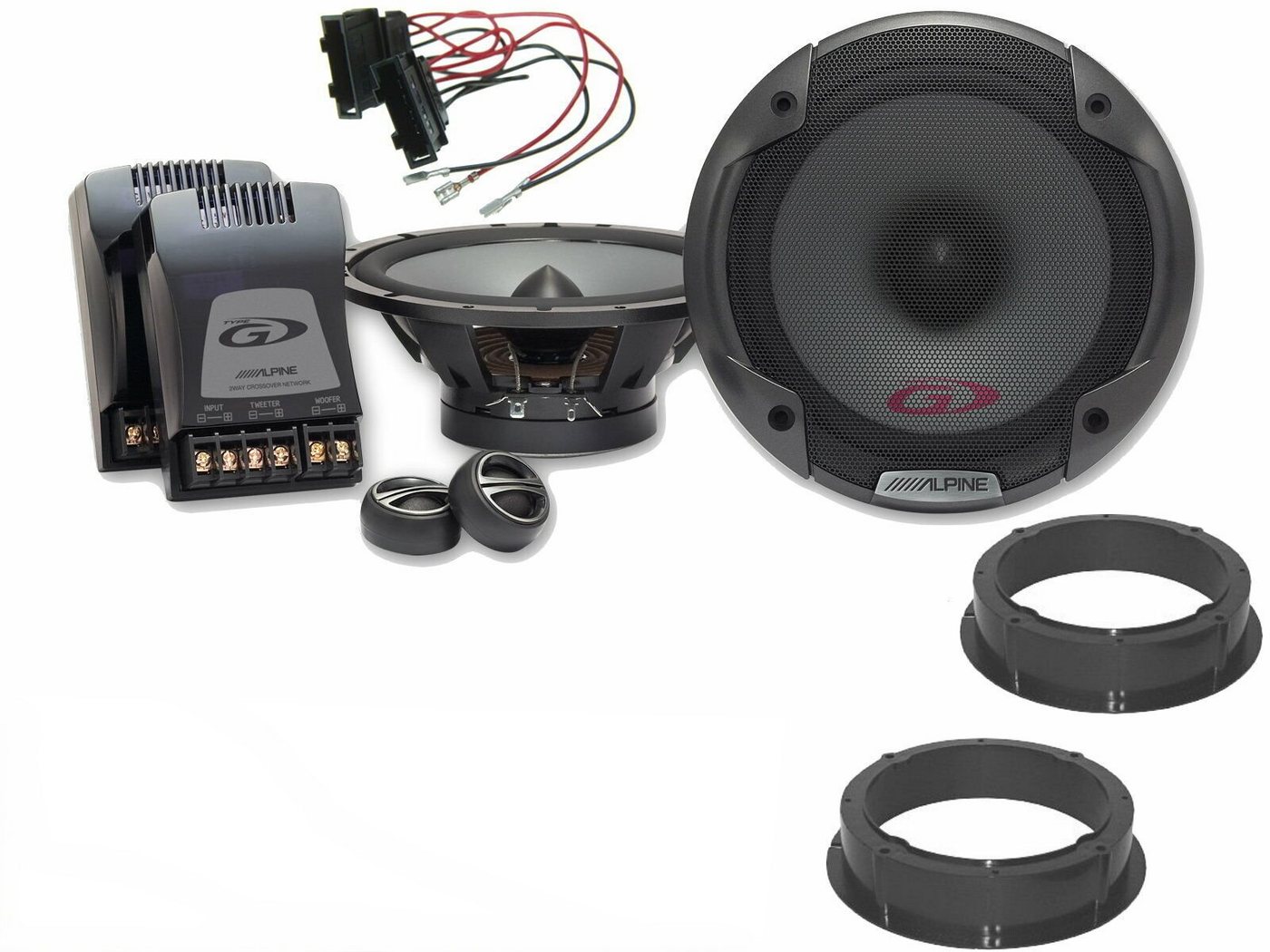 DSX Alpine Set für VW Fox Bj 03-09 komponenten System Tür Vorne 280 Watt Auto-Lautsprecher (70 W) von DSX