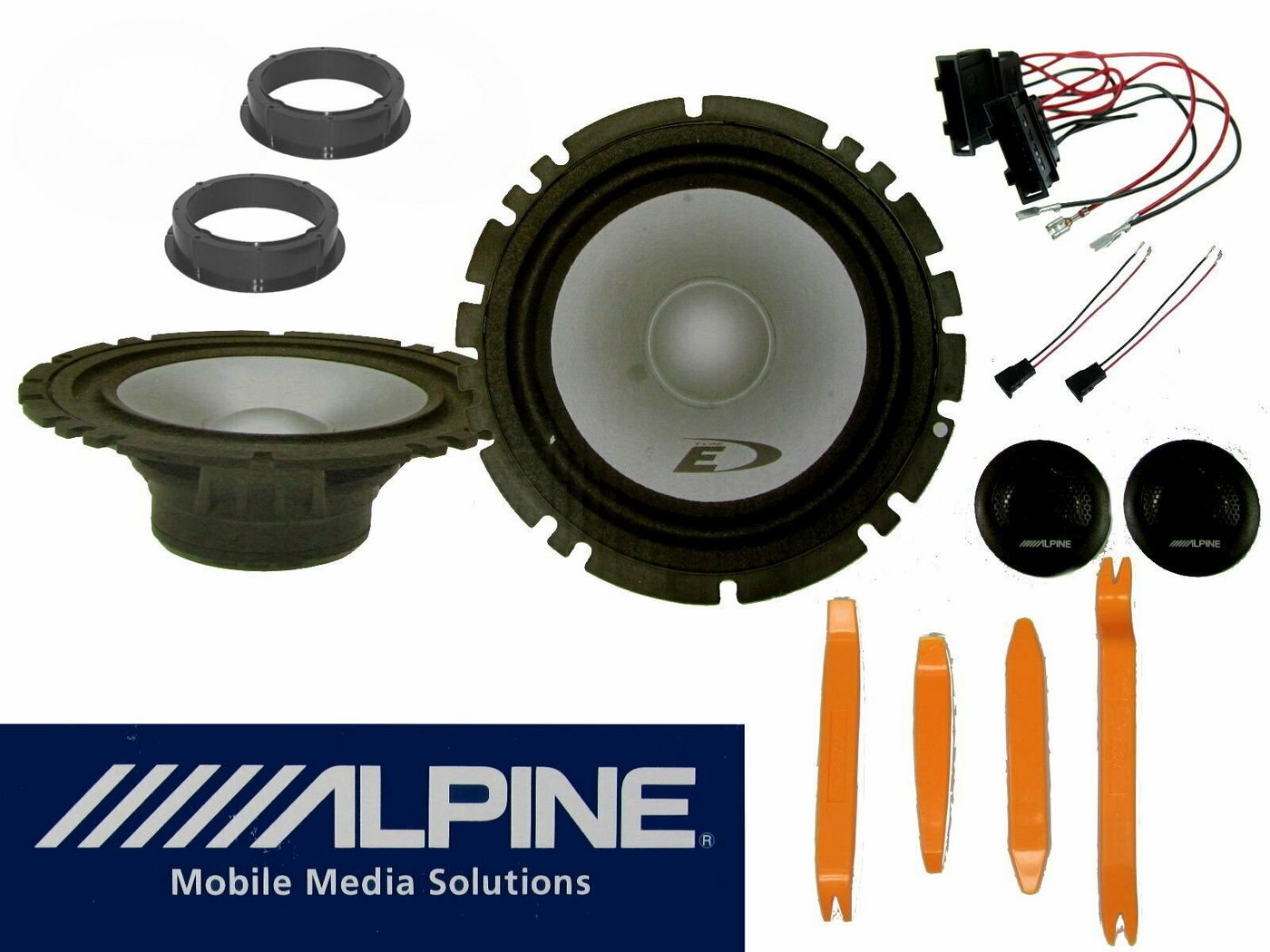 DSX Alpine für Seat Mii Bj 11-22 Lautsprecher Tür vorne 280 Watt Ausbaub Auto-Lautsprecher (45 W) von DSX