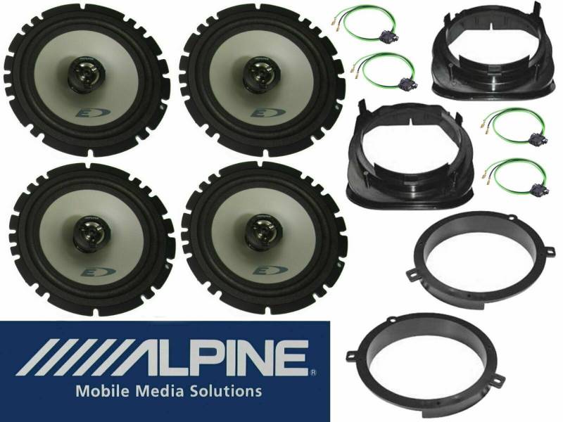 DSX Alpine passend für Mercedes Benz W202 C Klasse Set Vorn Hinten Auto-Lautsprecher (80 W) von DSX