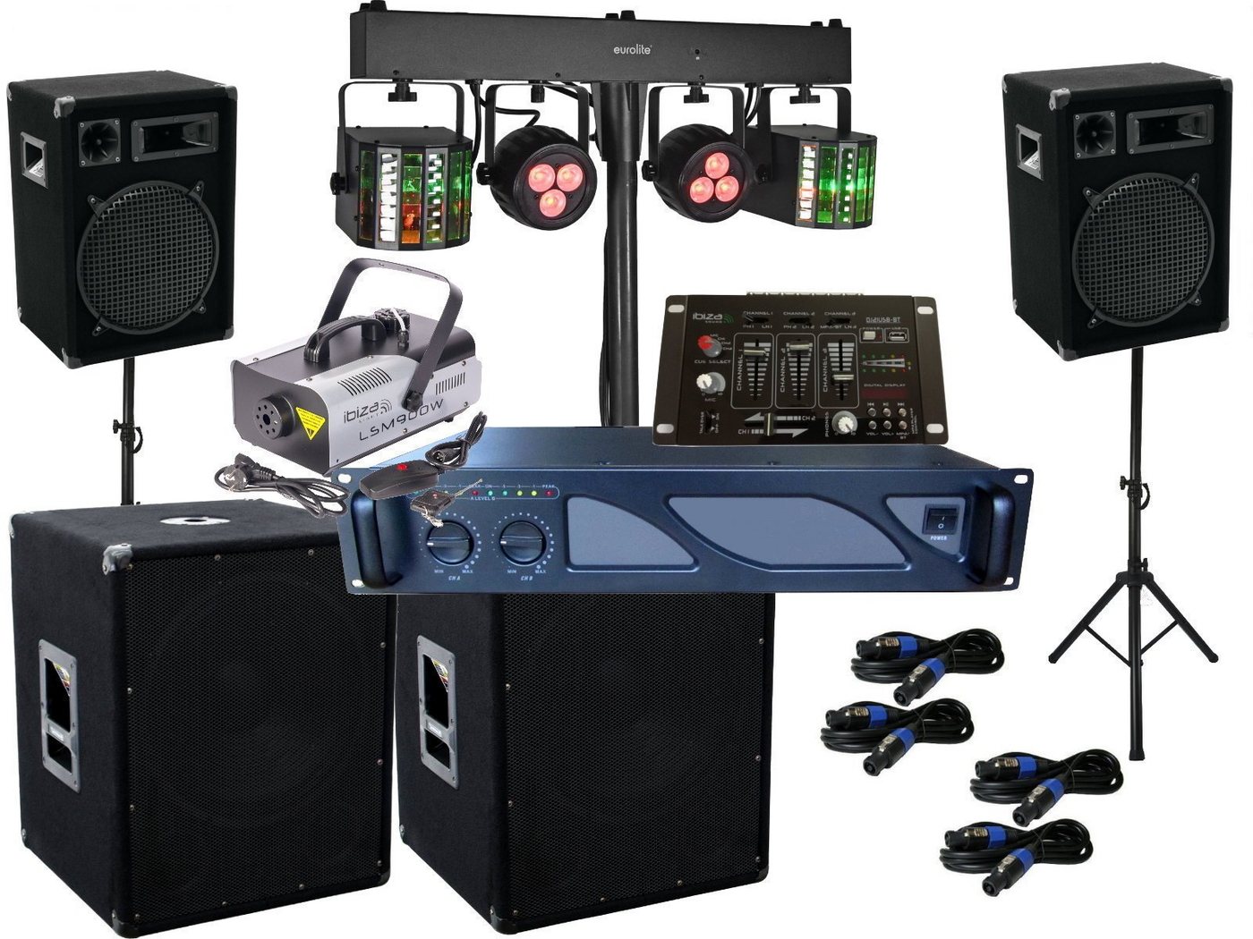 DSX DJ Set Mixer Anlage Nebel LED Licht Verstärke Musikanlage Party-Lautsprecher (2000 W) von DSX