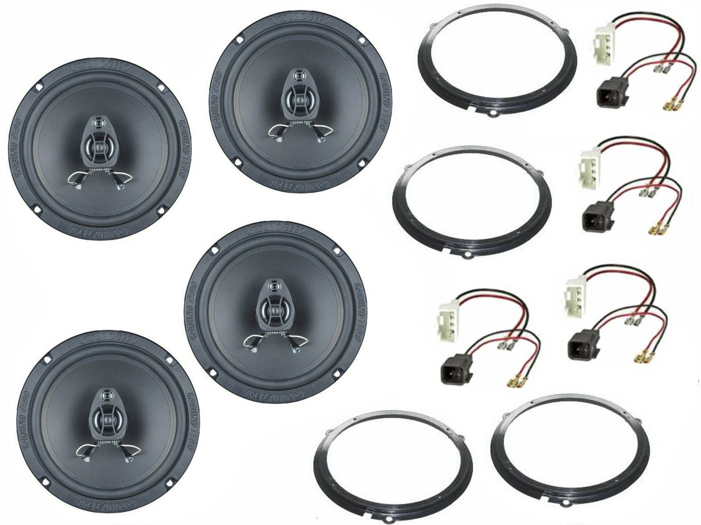 DSX Ground Zero Boxen Set für Ford Focus DYB Bj 10-20 Tür vorne hinten 240 Auto-Lautsprecher (160 W) von DSX