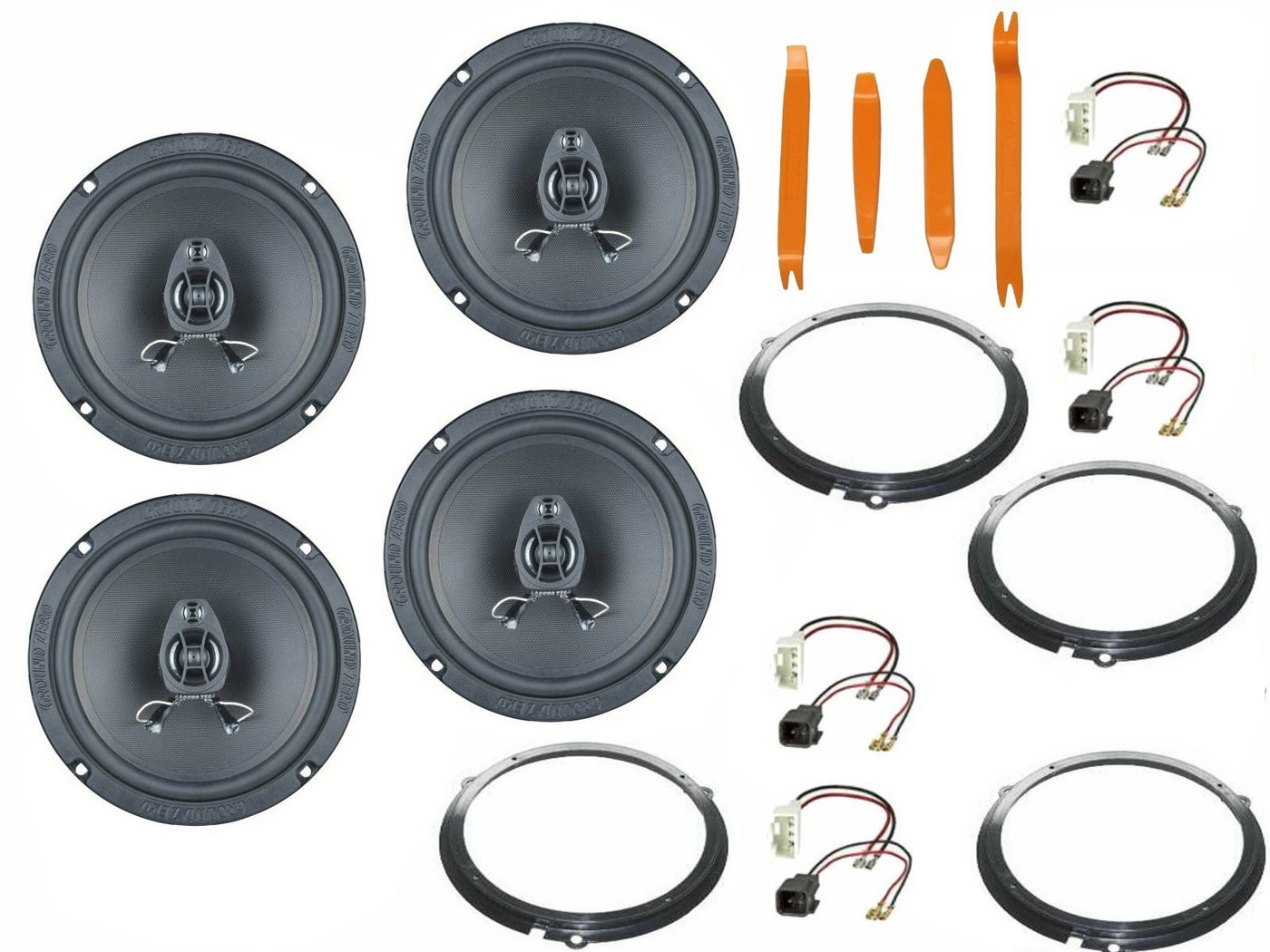 DSX Ground Zero Set für Ford Fiesta JA8 Bj 10-19 Tür vorne Seitenteil hin Auto-Lautsprecher (160 W) von DSX