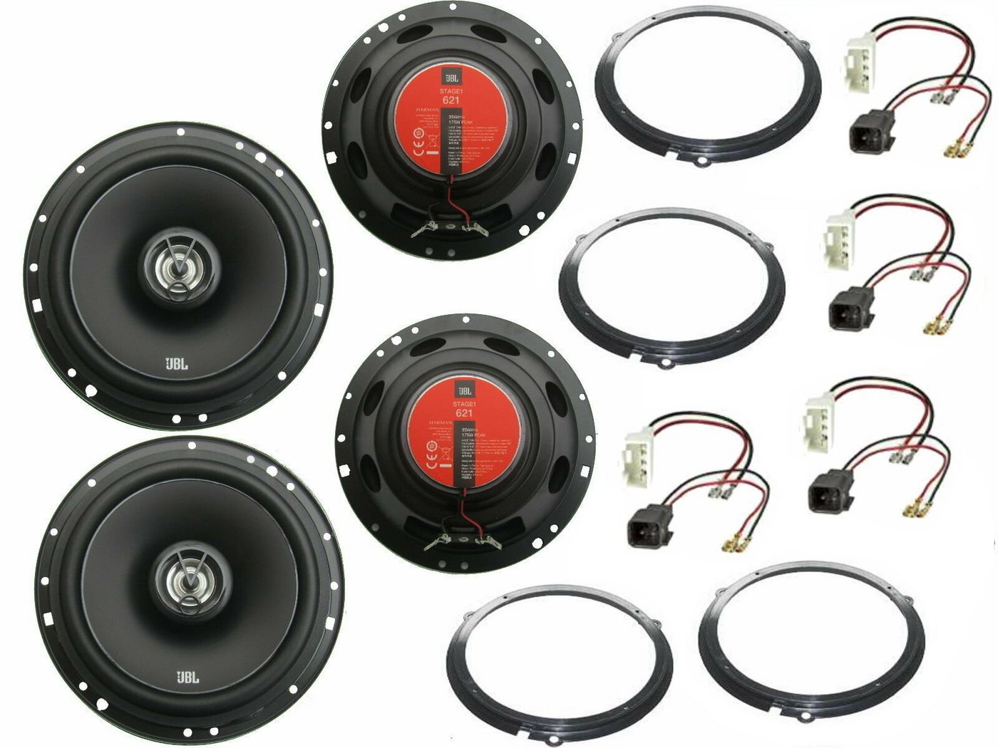 DSX JBL Boxen Einbauset für Ford Edge Bj 15-21 Lautsprecher Tür Vorne hint Auto-Lautsprecher (140 W) von DSX