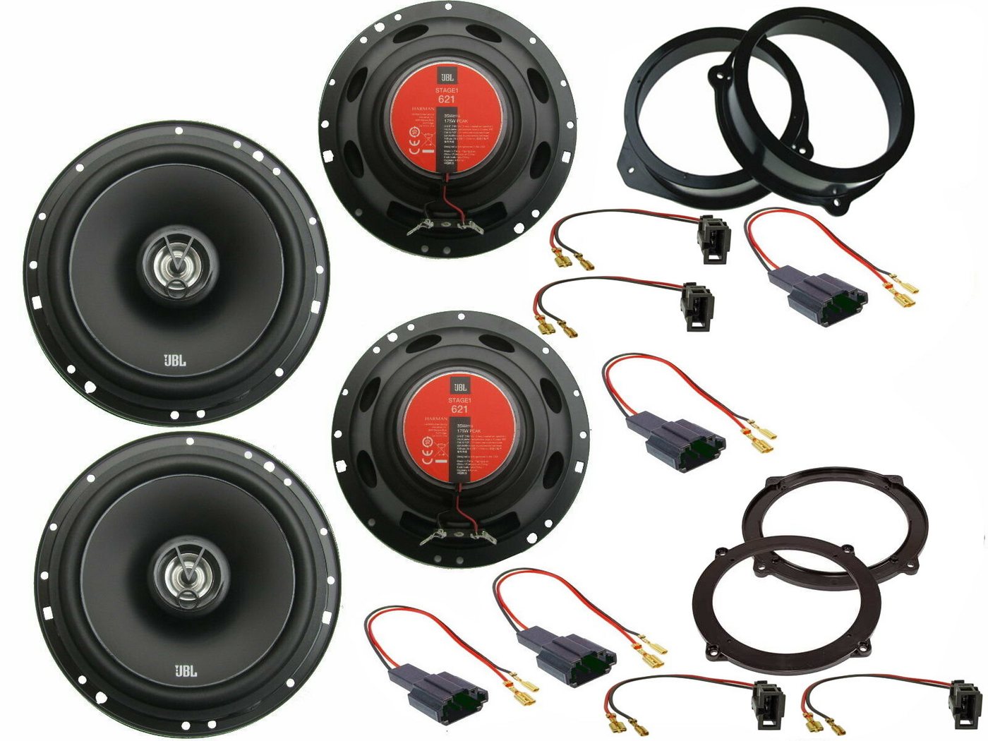 DSX JBL Boxen Set für Audi A3 8P Bj 03-12 Tür vorn Seitenteil hinten Auto-Lautsprecher (80 W) von DSX