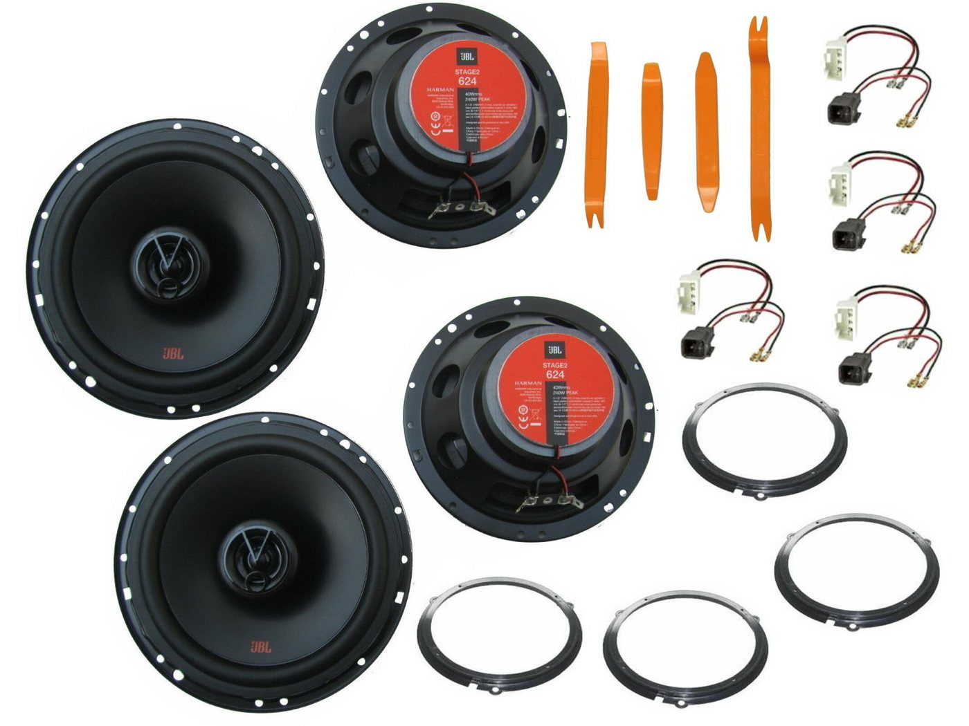 DSX JBL Boxen Set für Ford Focus DYB Bj 10-20 Tür vorne hinten Bügel 960W Auto-Lautsprecher (160 W) von DSX