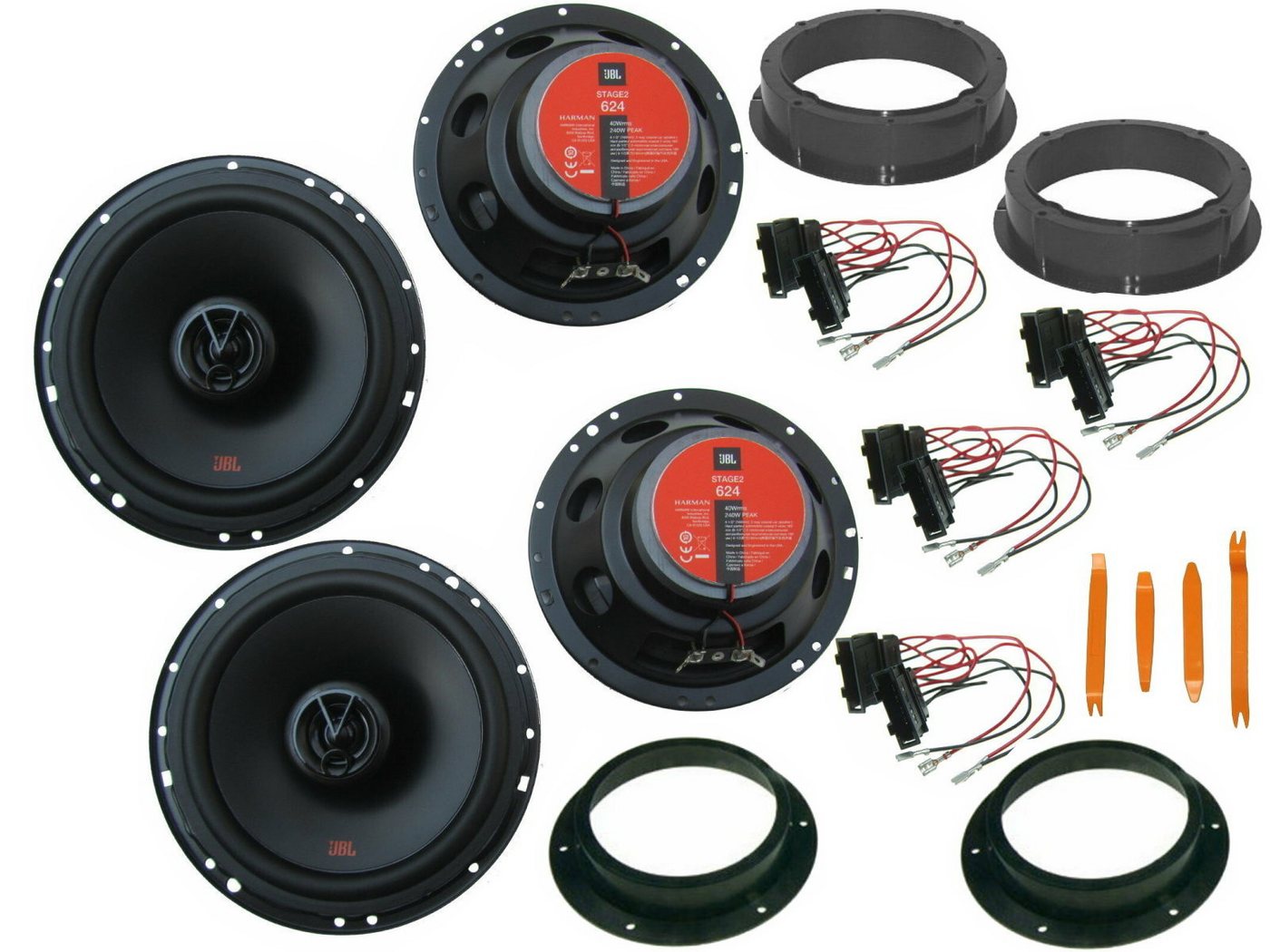 DSX JBL Boxen Set für VW Sharan 7N Bj 10-15 Tür vorne hinten Bügel 480 W Auto-Lautsprecher (80 W) von DSX