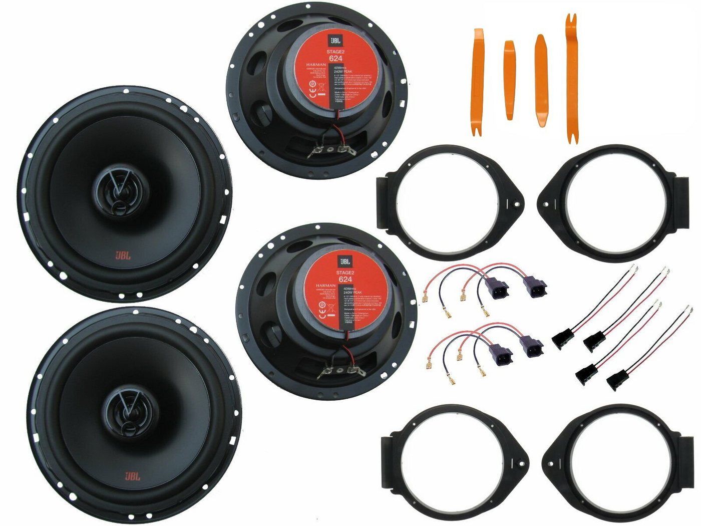 DSX JBL Lautsprecher Set Tür vorn hinten für Opel Astra J Bj 09-15 Bügel Auto-Lautsprecher (80 W) von DSX