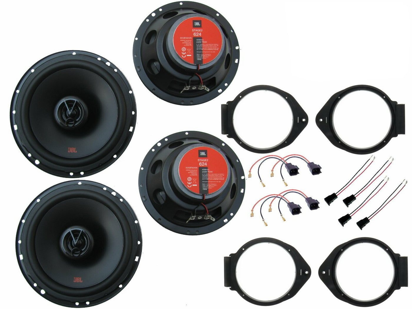 DSX JBL Lautsprecher Set Tür vorn hinten für Opel GTC Bj 09-15 480 Watt Auto-Lautsprecher (80 W) von DSX
