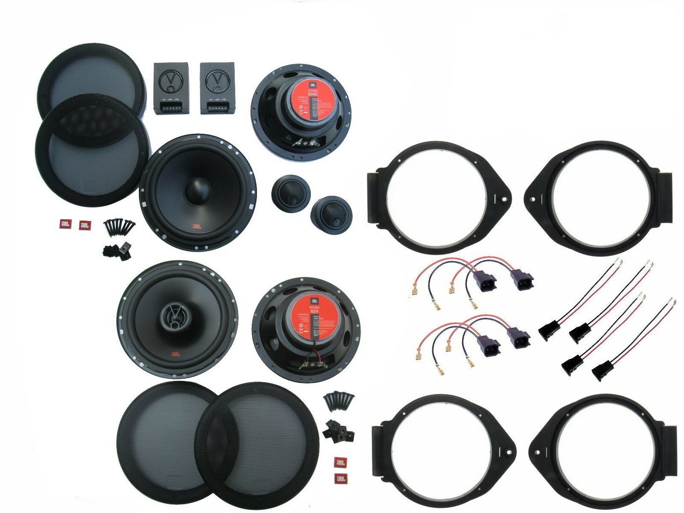 DSX JBL Lautsprecher Set Tür vorne hinten für Opel Astra K Bj 15-21 510 Wa Auto-Lautsprecher (85 W) von DSX