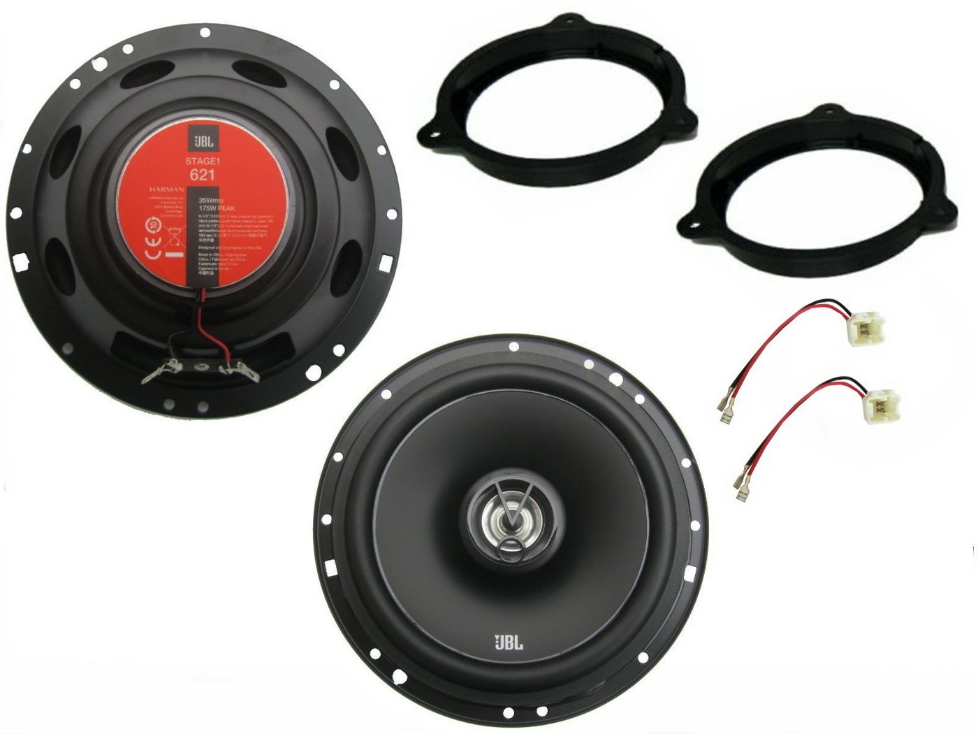 DSX JBL Lautsprecher Set für Nissan Qashqai J11 Bj 17-21 Tür vorn 350 Watt Auto-Lautsprecher (35 W) von DSX