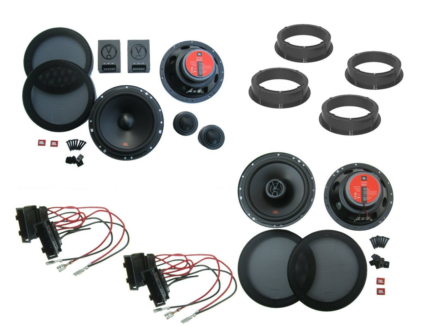 DSX JBL Lautsprecher Set für Seat Leon 1M Bj 99-06 Tür vorn hinten 510 Wa Auto-Lautsprecher (85 W) von DSX