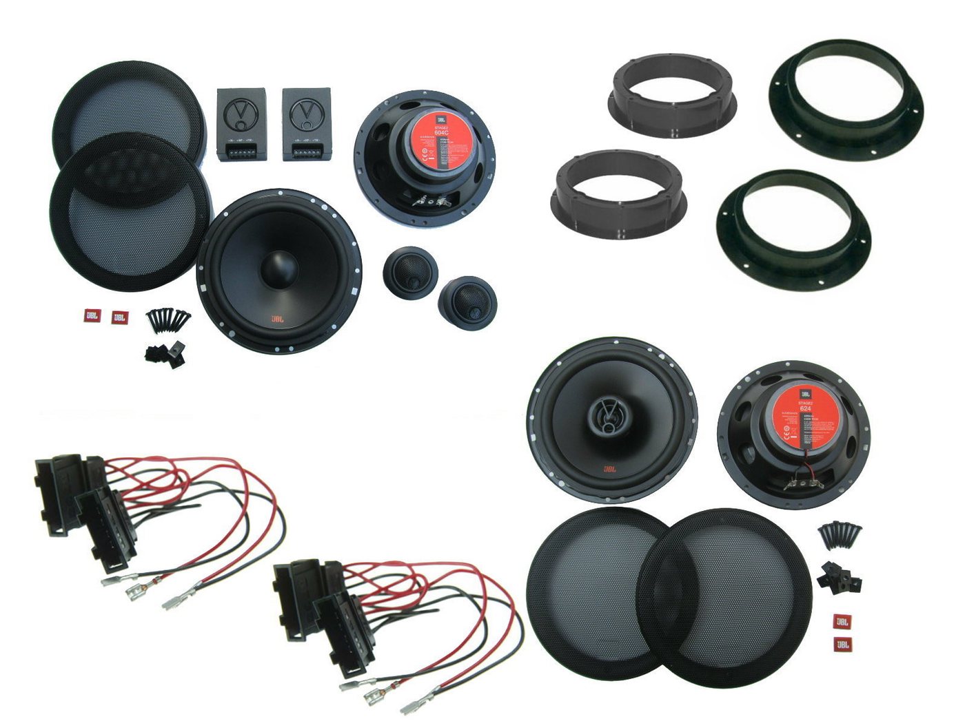 DSX JBL Lautsprecher Set für VW Tiguan 5N AD1 Bj 07-15 Tür vorne hinten 51 Auto-Lautsprecher (85 W) von DSX