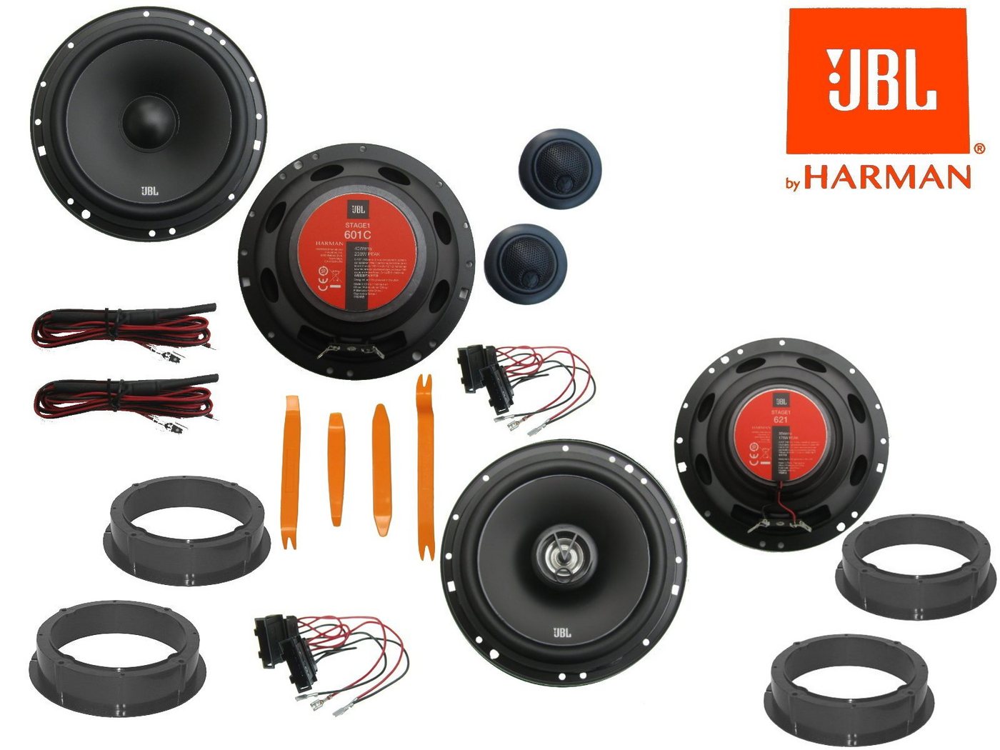 DSX JBL für VW Polo V 6R Bj 09-17 Tür vorn hinten 375W Auto-Lautsprecher (75 W) von DSX