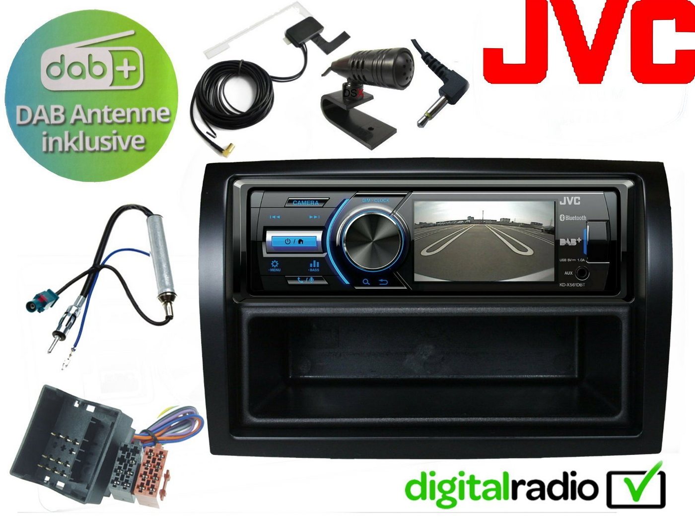 DSX JVC TFT Bluetooth DAB+ USB Radio für Fiat Ducato Autoradio (Digitalradio (DAB), 45 W) von DSX