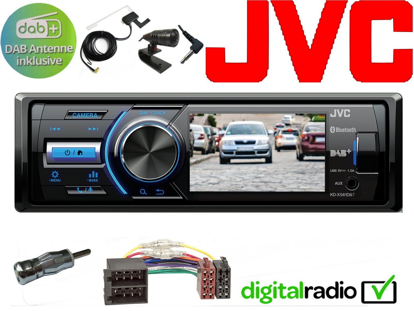 DSX JVC TFT Bluetooth DAB+ USB Radio für VW Golf III Autoradio (Digitalradio (DAB), 45 W) von DSX