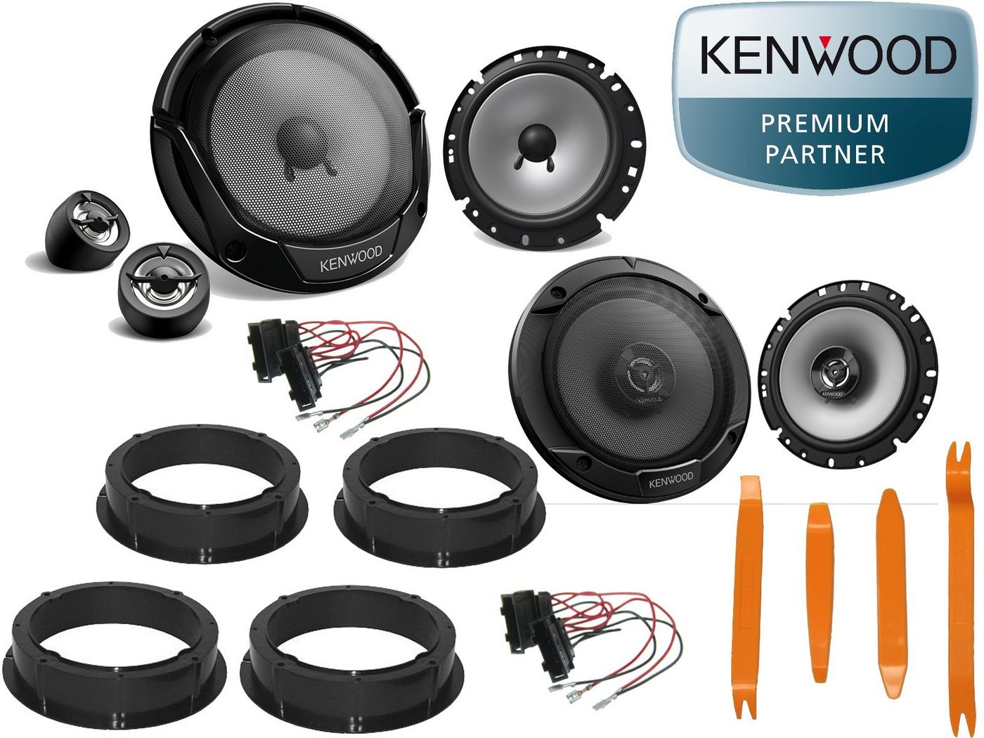 DSX Kenwood für Skoda Octavia III Bj 13-20 Lautsprecher Tür Vorn Hinten 6 Auto-Lautsprecher (70 W) von DSX