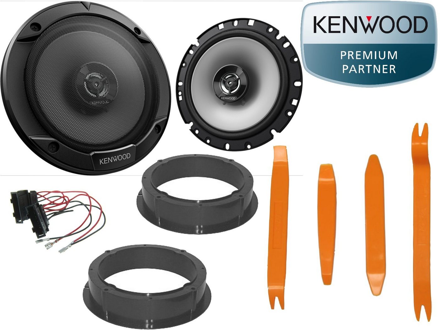 DSX Kenwood passend für VW Golf VII 7 Set Tür 300Watt + Ausbau Hebel Auto-Lautsprecher von DSX