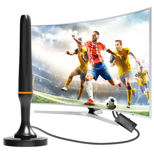 DVB-T/DVB-T2 Antenne - zimmerantenne für Fernseher DVB-T & DVB-T2, Großer Reichweite und 360° Empfang, VHF/UHF/DAB antenne mit Starkem Magnetfuß, Geeignet für 4K 1080p & Alle TV-Geräte DVB-T/DVB-T2 Antenne - zimmerantenne für Fernseher DVB-T & DVB-T2, Großer Reichweite und 360° Empfang, VHF/UHF/DAB antenne mit Starkem Magnetfuß, Geeignet für 4K 1080p & Alle TV-Geräte von DTB TECH