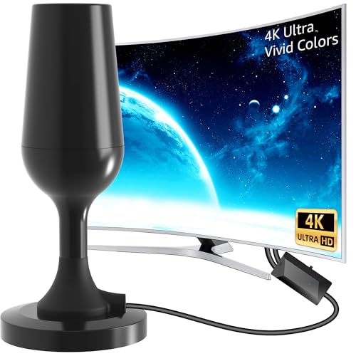 DVBT2 Antenne, DVBT2 Antenne mit Verstärker Innen, 420KM Großer Reichweite und 360° Empfang - HDTV Zimmerantenne für Fernseher mit Starkem Magnetfuß - Unterstützt 4K 1080P - Alle TV-Geräte DAB/UHF/VHF DVBT2 Antenne, DVBT2 Antenne mit Verstärker Innen, 420KM Großer Reichweite und 360° Empfang - HDTV Zimmerantenne für Fernseher mit Starkem Magnetfuß - Unterstützt 4K 1080P - Alle TV-Geräte DAB/UHF/VHF von DTB TECH