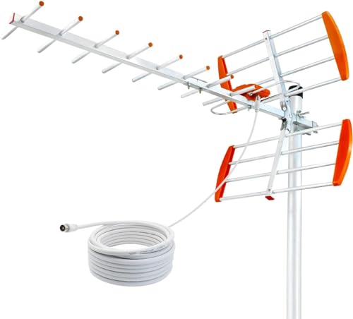 Außenantenne TV Antenne Dachantenne, TV-Antenne für Wohnwagen, 360°-Empfang - Funktioniert mit Allen 4K 1080p-Fernsehern, Unterstützt 4K HD-Sender, Smart VHF/UHF/DAB Außenantenne TV Antenne Dachantenne, TV-Antenne für Wohnwagen, 360°-Empfang - Funktioniert mit Allen 4K 1080p-Fernsehern, Unterstützt 4K HD-Sender, Smart VHF/UHF/DAB von DTB TECH