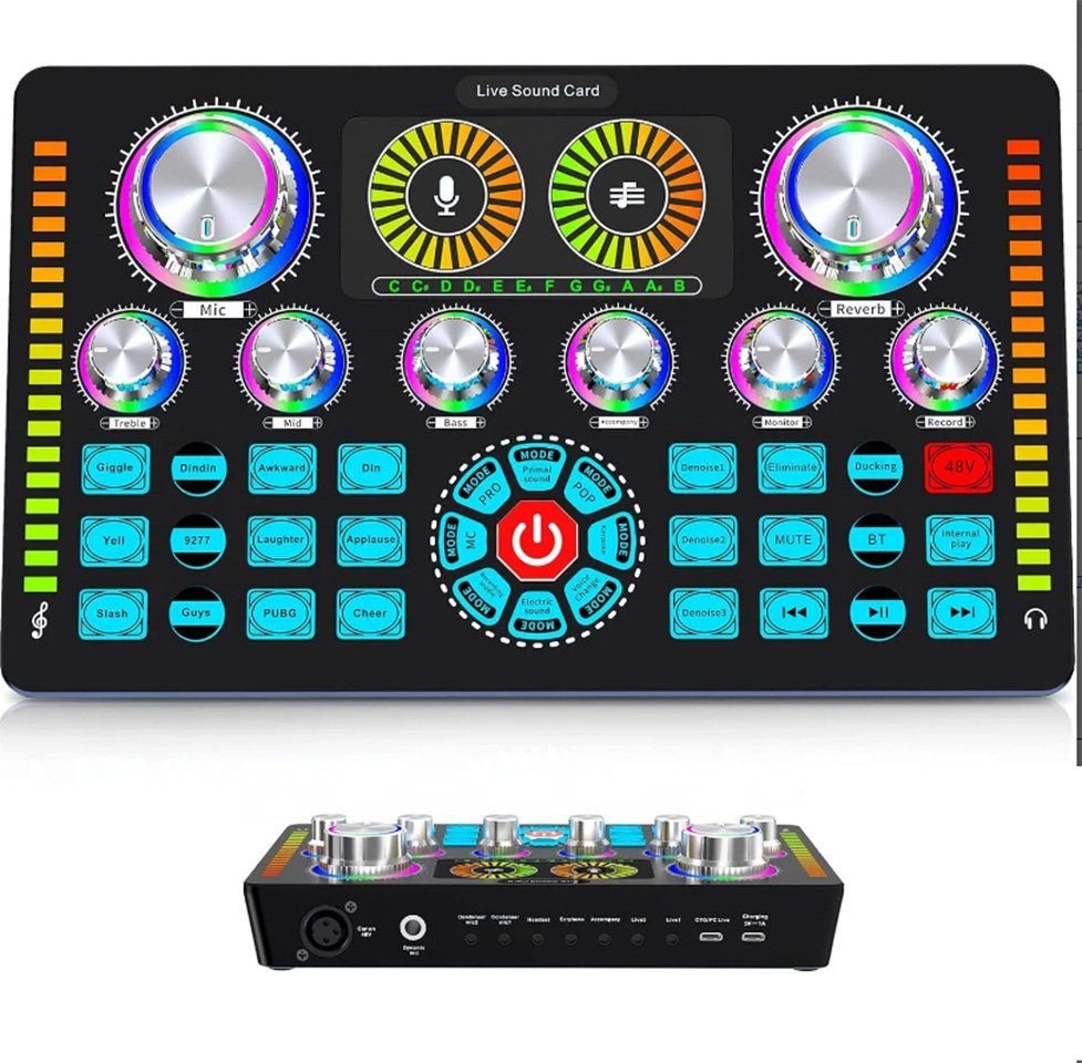 DTC GmbH DJ Controller Mixer, Soundkarte, Bluetooth-Soundboard. Voreingestellte Oberfläche., Für Rundfunk, Live-Sound, Aufnahmestudios und Spiele ausgestattet. von DTC GmbH