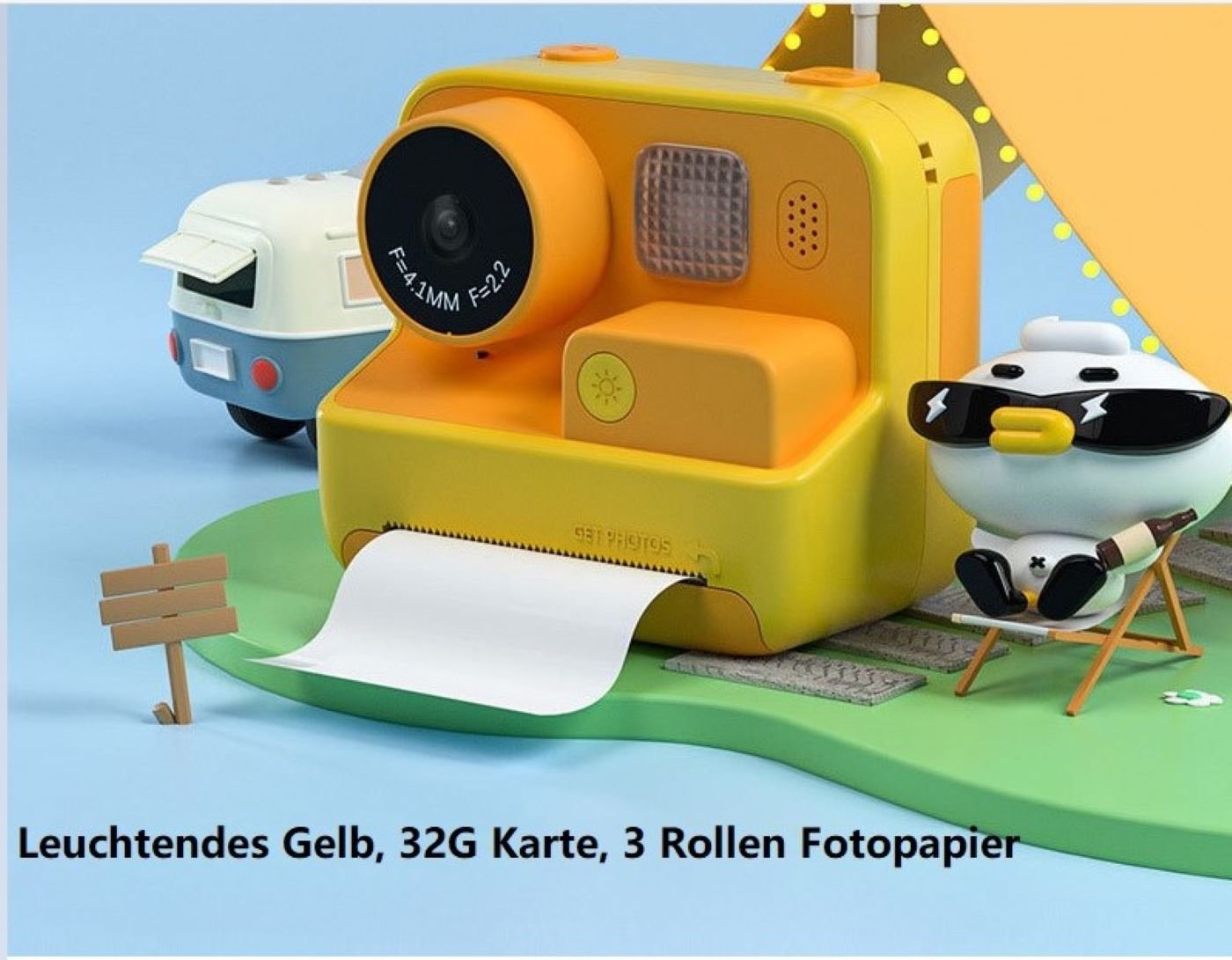 DTC GmbH Kinder-Polaroidkamera ( Lebendiges Gelb) Kinderkamera von DTC GmbH