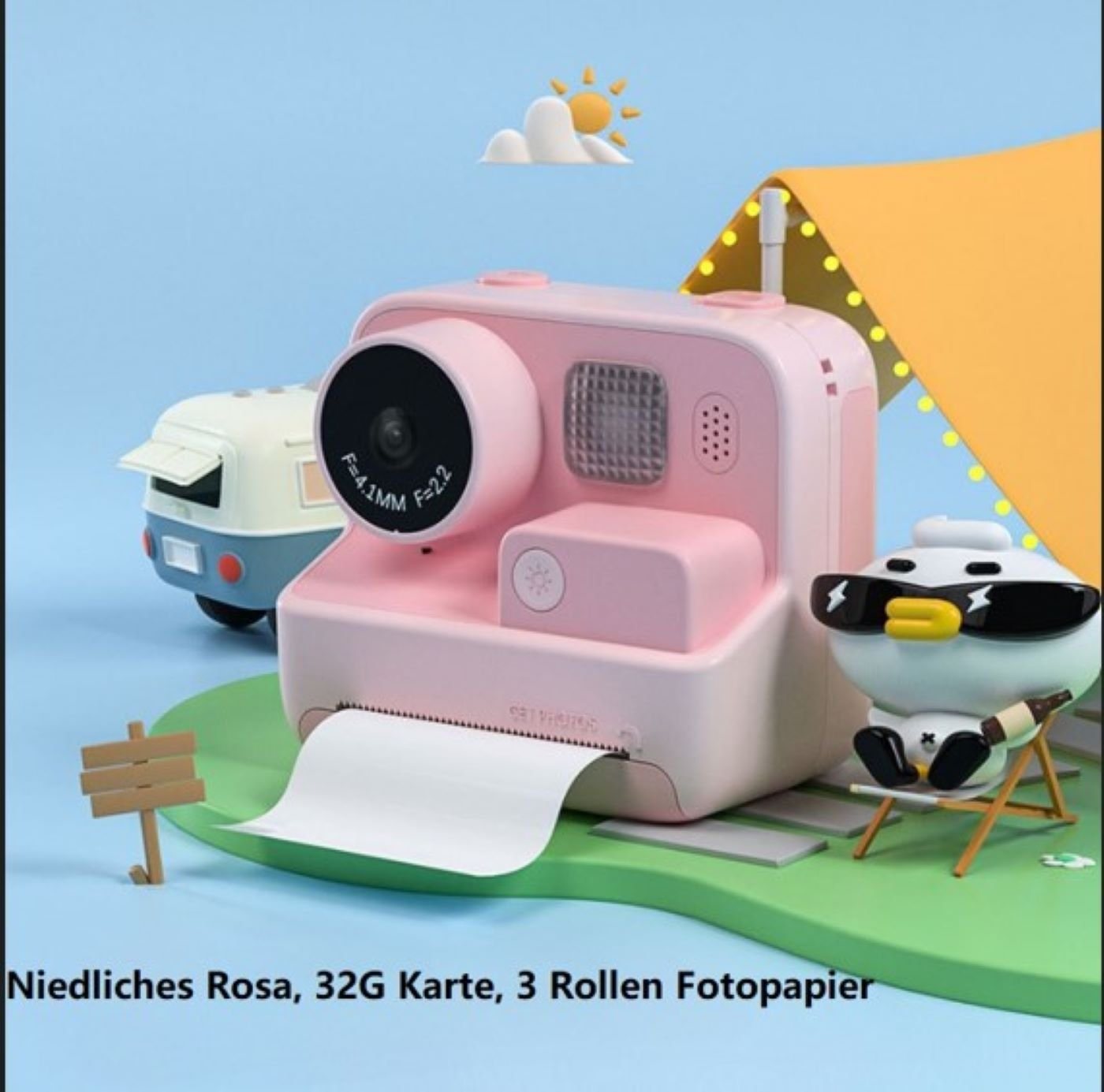 DTC GmbH Kinder-Polaroidkamera ( Niedliches Rosa) Kinderkamera von DTC GmbH