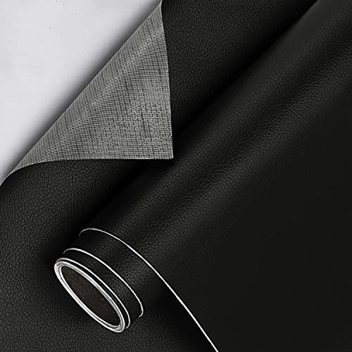 Leder Reparatur Patch, 17X79 Zoll selbstklebende Leder-Reparatur, große Vinyl-Patch-Band für Sofas, Möbel, Autositze, Schränke, Wand, Handtaschen（Schwarz, 17X79 Zoll） von DTC GmbH