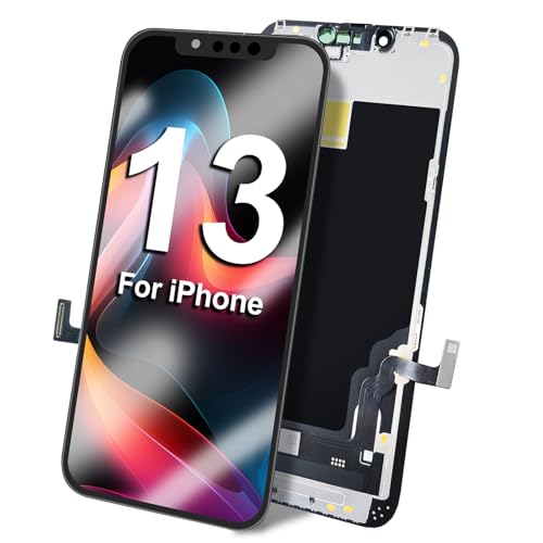DTD Bildschirm für iPhone 13, 6,1 Zoll FHD Display und Ersatz Touchscreen True Tone Programmierbar, Face ID kompatibel mit A2482/A2631/A2634/A2635/A2633 von DTD