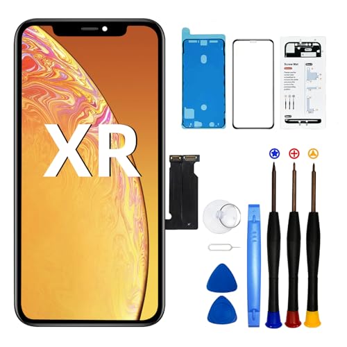 DTD Bildschirm für iPhone XR LCD Ersatz 6,1 Zoll Touchscreen Digitizer Rahmen Montage Reparatur Werkzeug mit Modell A1984 A2105 A2106 A2107 A2108 von DTD