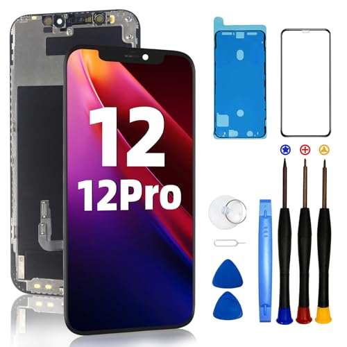 DTD Display für iPhone 12/iPhone 12 Pro LCD 6.1" Bildschirm Ersatz FHD Touchscreen 3D Touch Digitizer Rahmen Montage und Reparaturkits von DTD