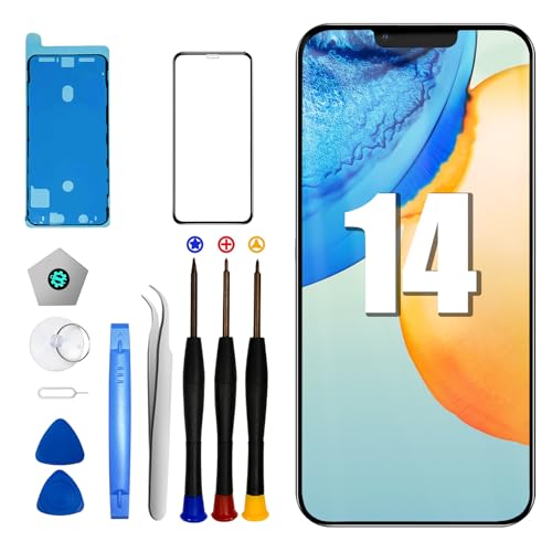 DTD Display für iPhone 14 LCD 6.1 Zoll Ersatz 3D Touch Digitizer Reparatur Kit (Modelle A2649, A2881, A2882, A2883, A2884) von DTD