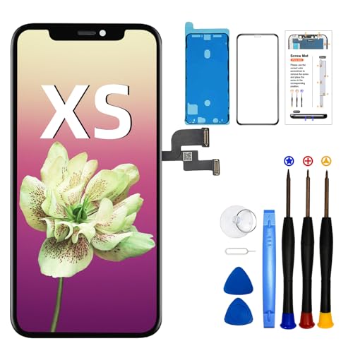 DTD Display für iPhone XS LCD Bildschirm Schwarz Reparaturset (5,8 Zoll), Digitizer Glas Touchscreen Ersatz mit Reparatursatz, Kompatibel mit Modell A1920, A2097, A2098, A2099, A2100 von DTD
