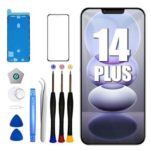 DTD iPhone 14 Plus 6.7" LCD Display Ersatz FHD Touch Digitizer 3D Bildschirm Reparatur Kit (Modelle A2632 A2885 A2886 A2887 A2888) von DTD
