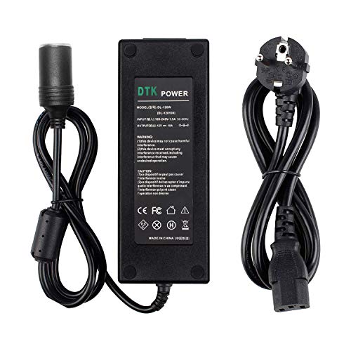 DTK® Netzadapter Spannungswandler Spannungskonverter 100-240V auf 12V 10A 120W Kühlbox Handy Ladegerät AC/DC Adapt schwarz Netzteil Ladegeräte Netzteile von DTK