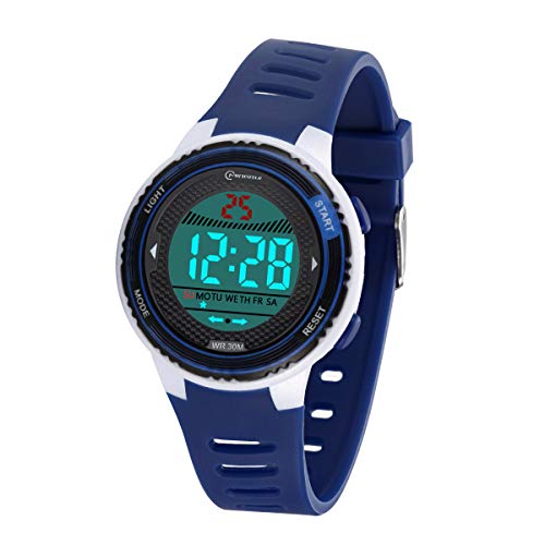 Kinder Digitaluhr, Funktionelle wasserdichte Jungenuhr Mädchen Uhr mit Zeit, Datum, Woche, Hintergrundbeleuchtung, Warnung, Stoppuhr Digital Uhr für Kinder Hellblau Kinder Digitaluhr, Funktionelle wasserdichte Jungenuhr Mädchen Uhr mit Zeit, Datum, Woche, Hintergrundbeleuchtung, Warnung, Stoppuhr Digital Uhr für Kinder Hellblau von DTKID
