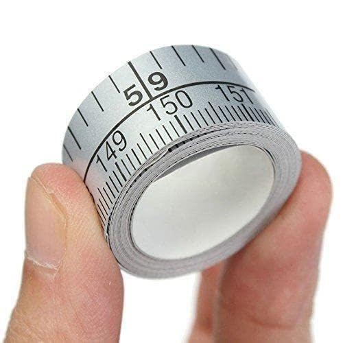 150 cm selbstklebendes Maßband, Vinyl-Lineal, verschleißfest, metrische M3 x 3-Skala, rostfrei und klebend, selbstklebend zum Kleben, für Maschinen von links nach rechts und Messen von DTREELS