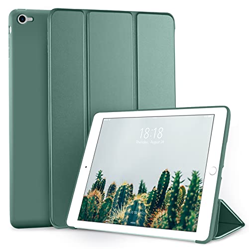DTTO Hülle für iPad Air 2 (2014 Release), Ultradünn Leichte Stand Schutzhülle Shell mit Flexibler Weicher TPU-Rückseite für Apple iPad Air 2 (Modell A1566/A1567), Mitternachtsgrün von DTTO