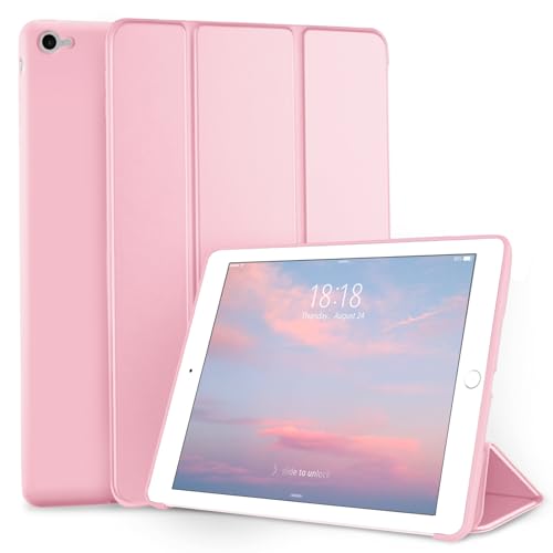 DTTO Hülle für iPad Air 2 (2014 Release), Ultradünn Leichte Stand Schutzhülle Shell mit Flexibler Weicher TPU-Rückseite für Apple iPad Air 2 (Modell A1566/A1567), Pink von DTTO