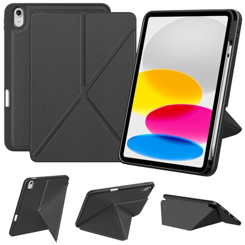 DTTO für iPad (A16) 11th Generation Hülle 11 Zoll 2025, iPad 10th Generation Hülle 10.9 Zoll 2022, Faltbare Ständer Cover mit Quer- und Hochformat & Stifthalter, Grau von DTTO