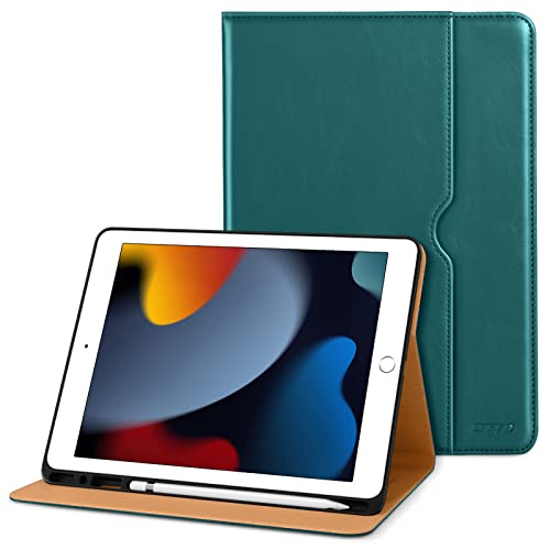 DTTO Schutzhülle für iPad 7. / 8. Generation, 10.2 Zoll (2019/2020), Premium-Leder, mit Standfunktion, automatische Wake/Sleep-Funktion und mehrere Betrachtungswinkel, Grün von DTTO