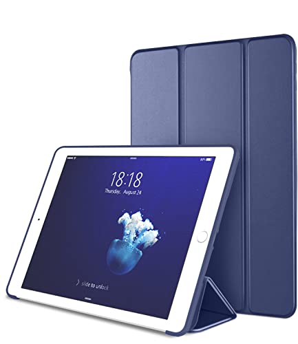 DTTO Schutzhülle für iPad Air, 24,6 cm (9,7 Zoll), ultradünn, leicht, dreifach faltbar, mit flexibler weicher TPU-Rückseite, für Apple iPad Air, iPad 5, automatische Sleep/Wake-Funktion, Marineblau von DTTO