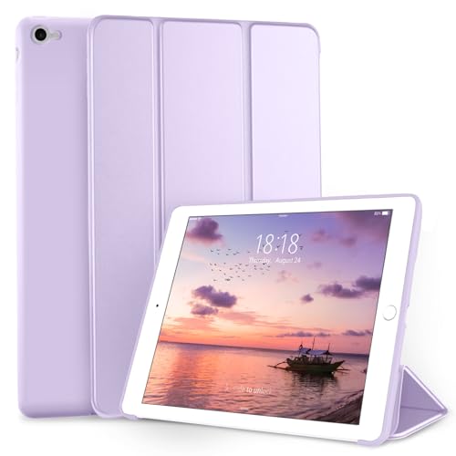 DTTO Hülle für iPad Air 2 (2014 Release), Ultradünn Leichte Stand Schutzhülle Shell mit Flexibler Weicher TPU-Rückseite für Apple iPad Air 2 (Modell A1566/A1567), Taro Lila von DTTO