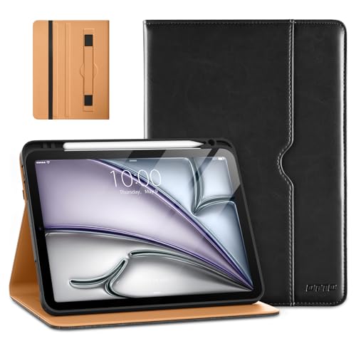 DTTO Schutzhülle für iPad Air 5. Generation (2022) / iPad Air 4. Generation (2020) 10,9 Zoll, Premium Leder Business Folio Ständer Cover mit Stifthalter [2. Bleistiftaufladung] für iPad Air 5/4, von DTTO